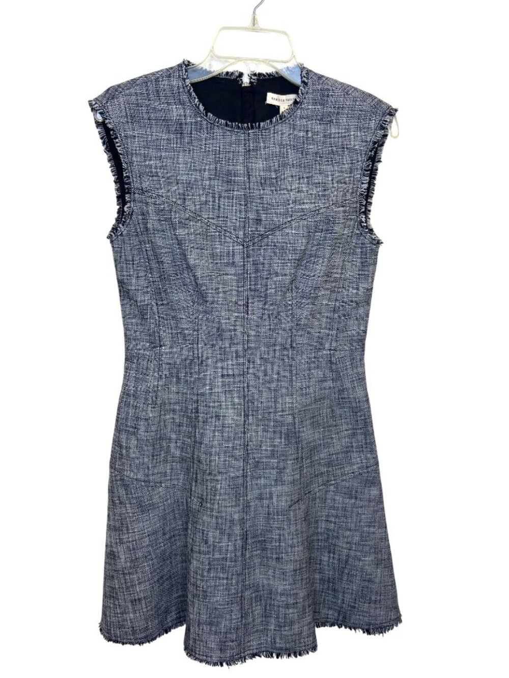 NWT Rebecca Taylor Women's 6 Sleeveless Slub Suiting Fit & Flare Dress Career